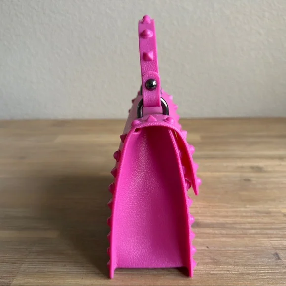 Vibrant Pink Mini Bag with Studded Accents - Picture 4 of 10